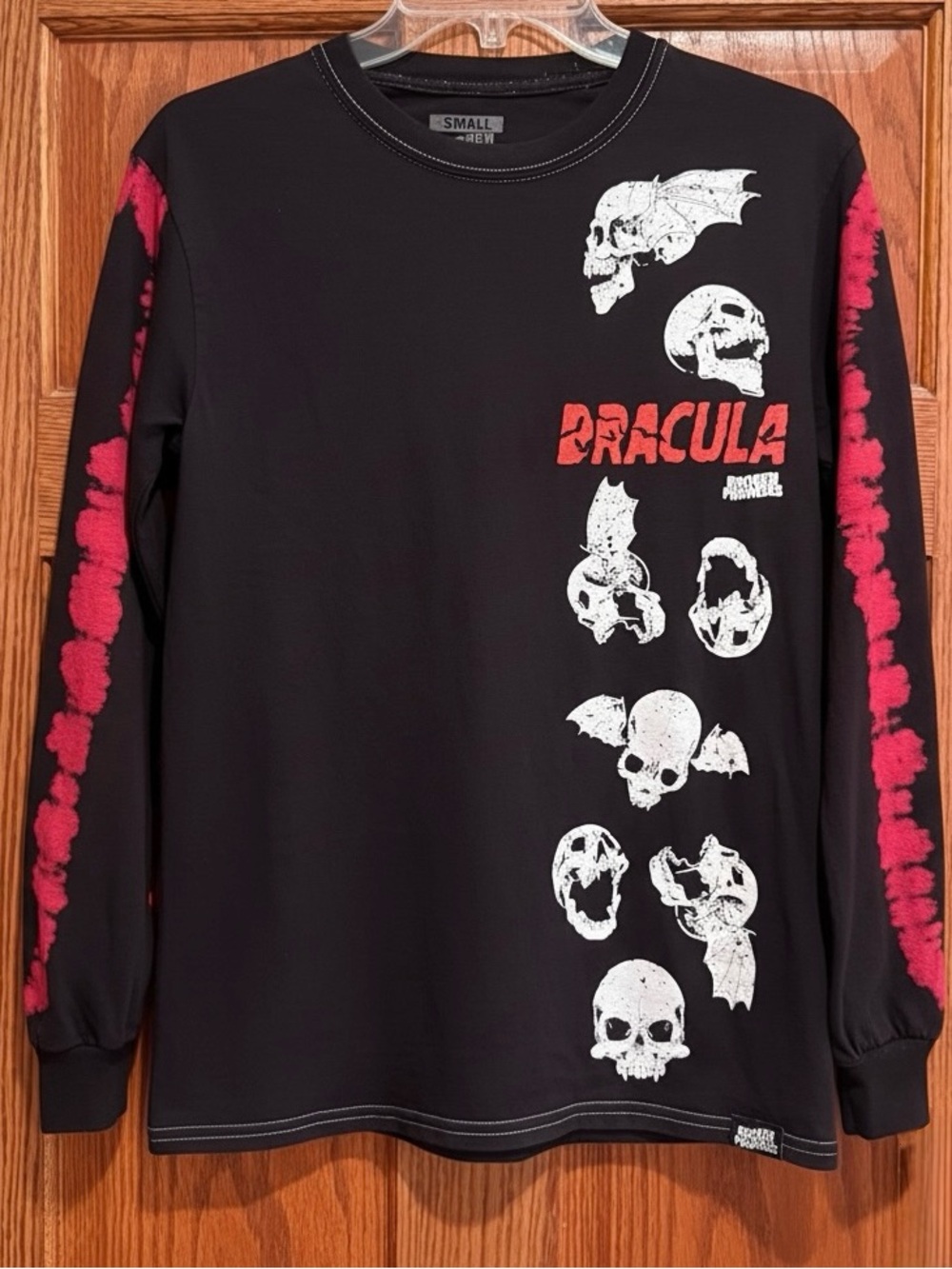 Broken Promises Dracula Long Sleeve Graphic T Shirt Small Black Horror Goth